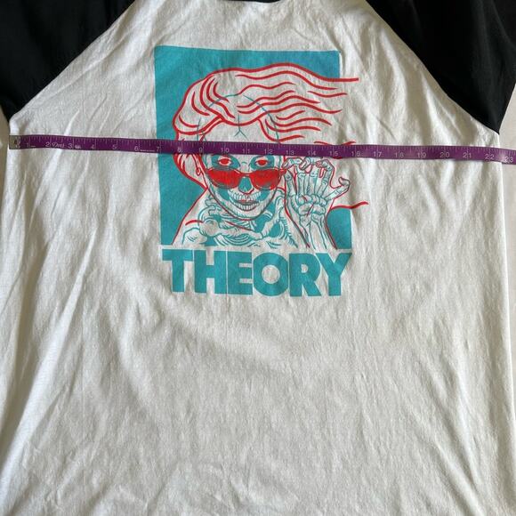 M&O Heavy Theory Graphic T-Shirt Size XL Black White Colorblock Retro - Picture 5 of 6